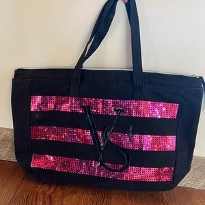 Gently Used Victorias Secret Pink Sequins Weekender Tote